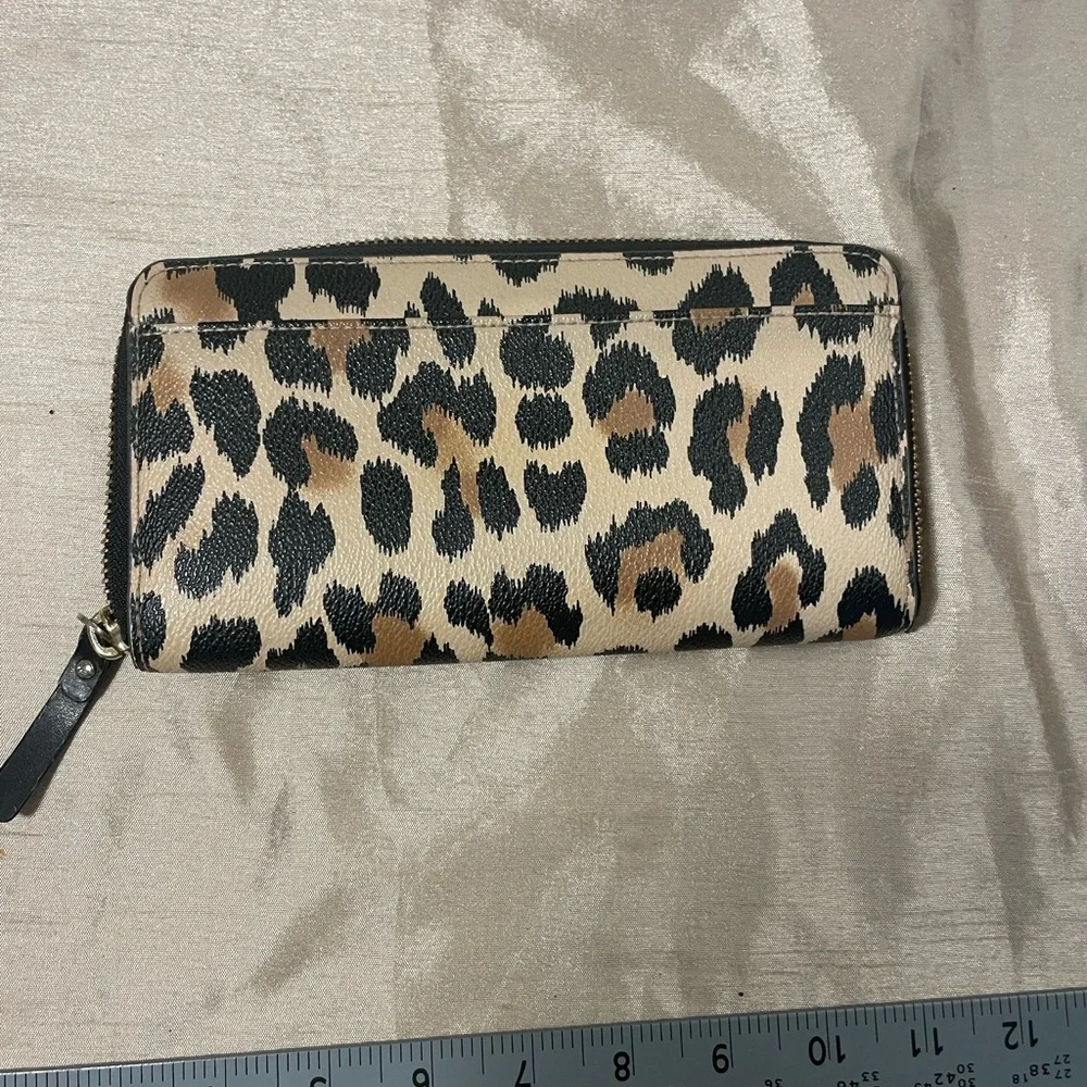 Kate Spade Black and Brown Leopard Print Wallet